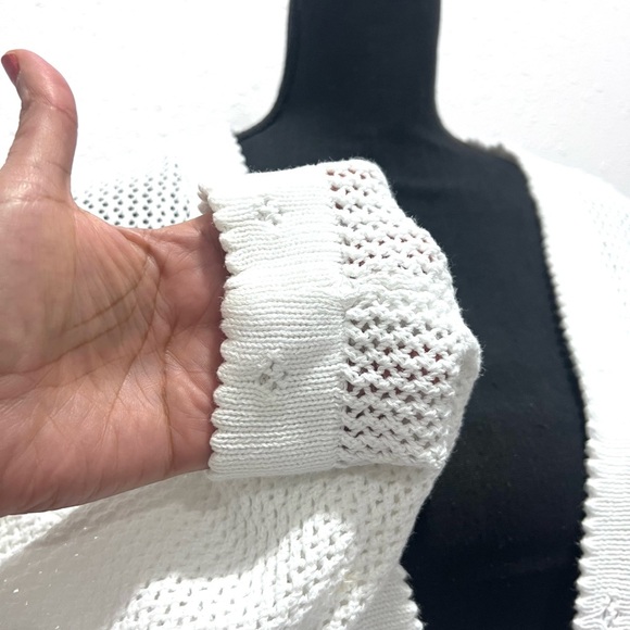 Express Tricot vintage white Floral Cardigan Sweater L - Picture 6 of 11